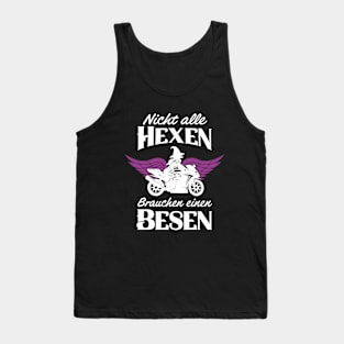 Motorrad Hexen Besen Bikerin Motorradfahrerin Tank Top